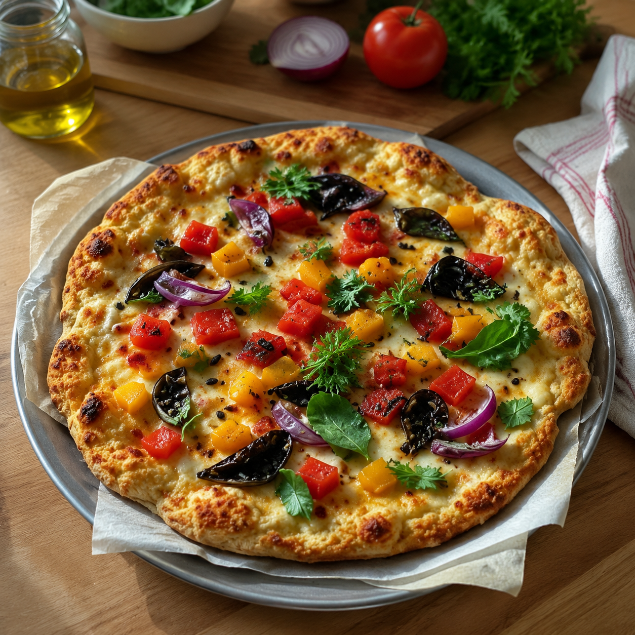 Pizza saludable con vegetales