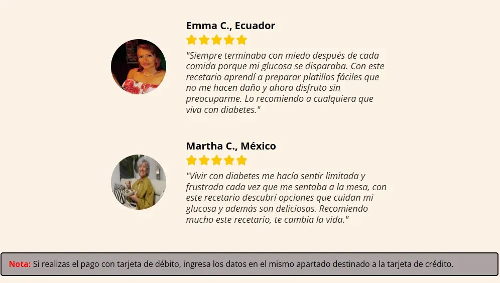 Testimonio de una lectora satisfecha con las recetas