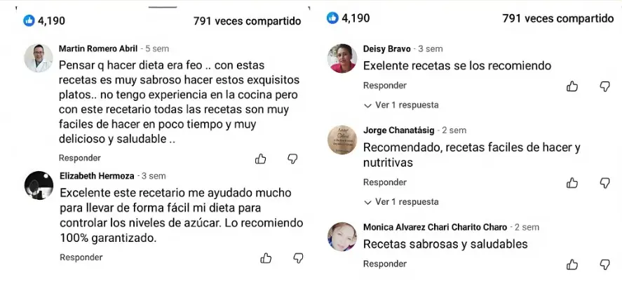 Testimonio de una lectora recomendando el recetario
